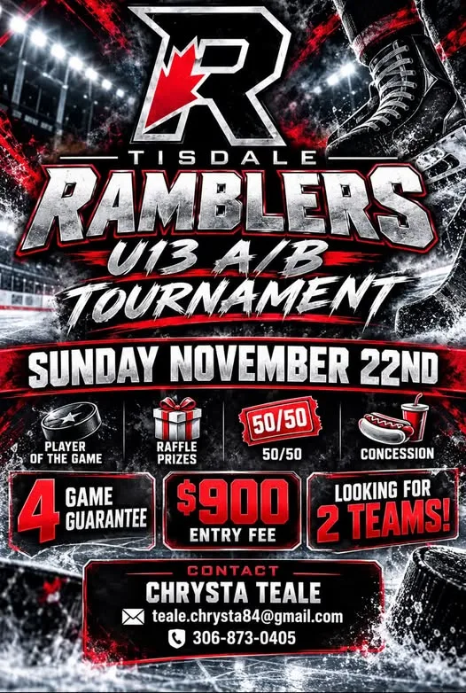 Poster for Tisdale Ramblers U13 A/B Tournament