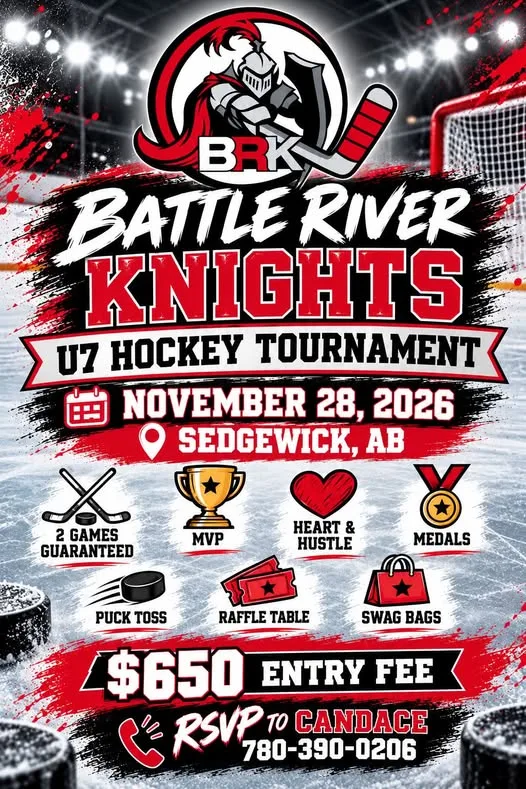 Poster for BATTLE RIVER KNIGHTS U7 HOCKEY TOURNAMENT