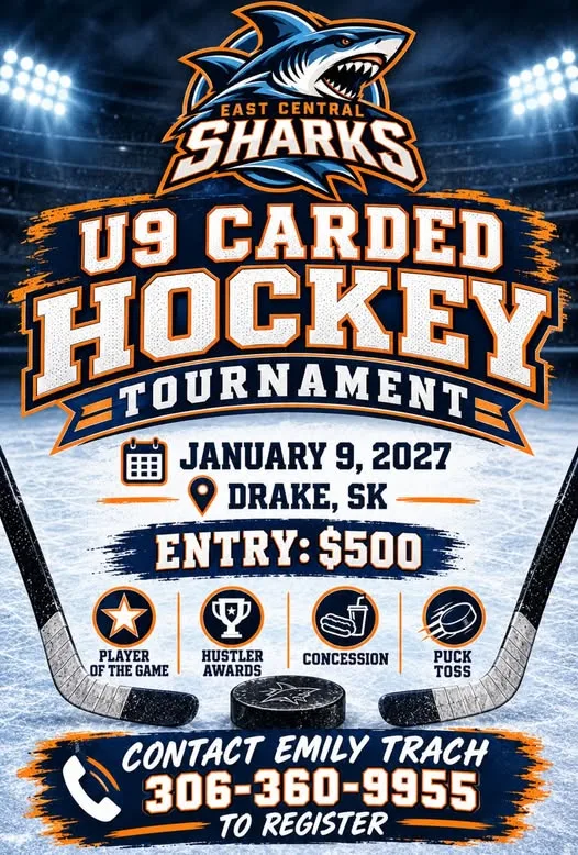 Poster for U9 Carded Hockey Tournament