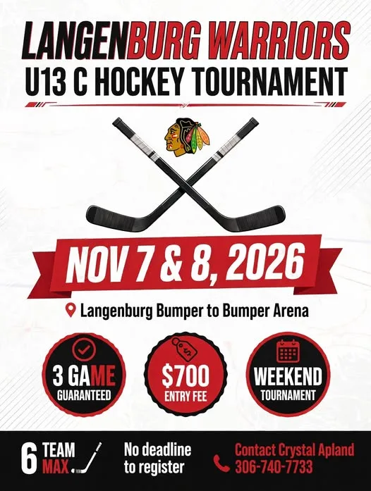 Poster for Langenburg Warriors U13 C Hockey Tournament
