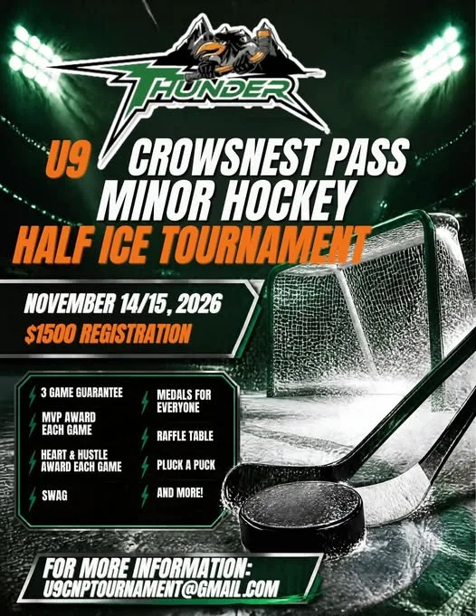 Poster for Crowsnest Pass Minor Hockey Half Ice Tournament