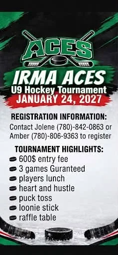 Poster for IRMA ACES U9 Hockey Tournament