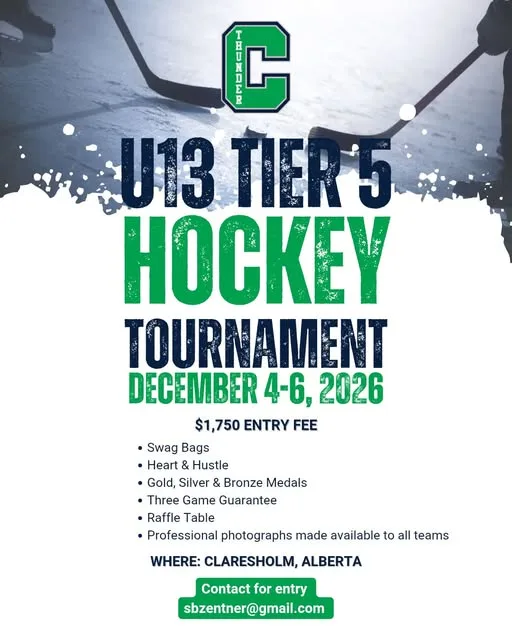 Poster for U13 Tier 5 Hockey Tournament