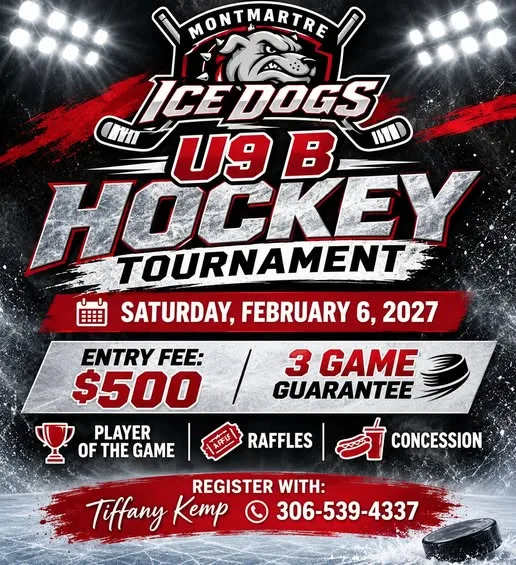 Poster for Montmartre Ice Dogs U9 B Hockey Tournament
