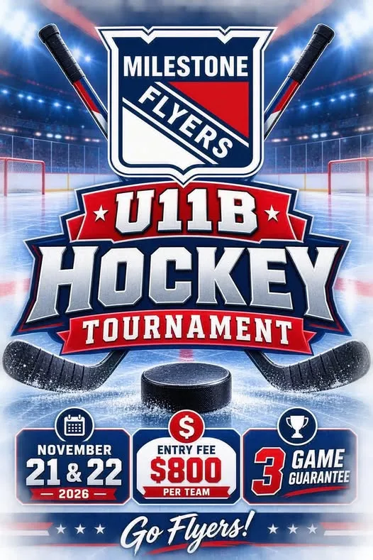 Poster for Milestone Flyers U11B Hockey Tournament