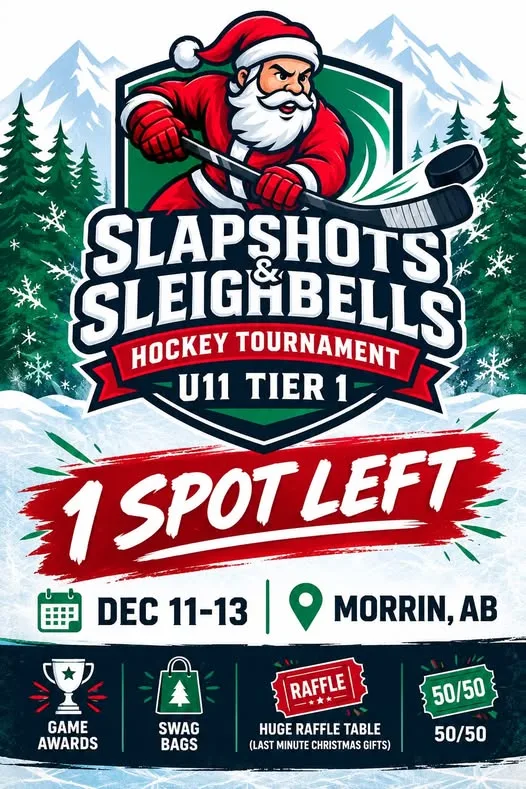 Poster for Slapshots & Sleighbells Hockey Tournament