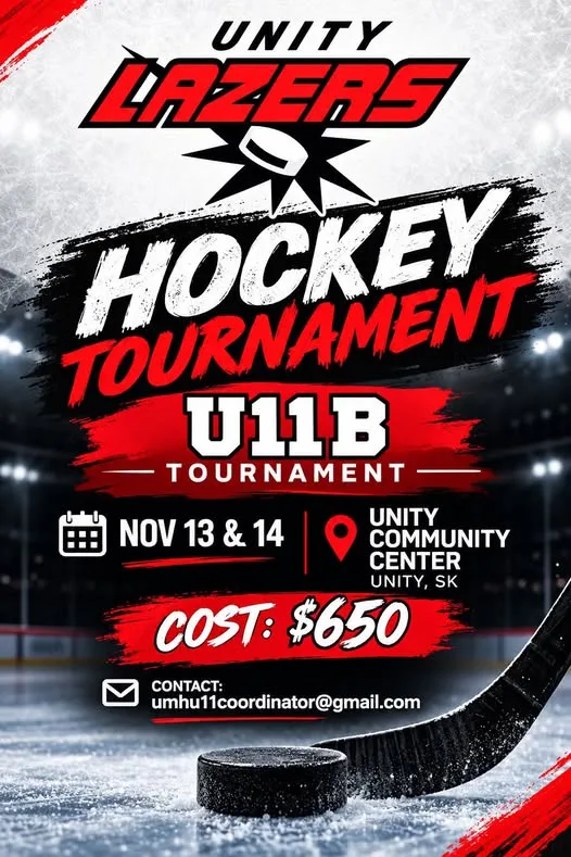 Poster for Unity Lazers Hockey Tournament