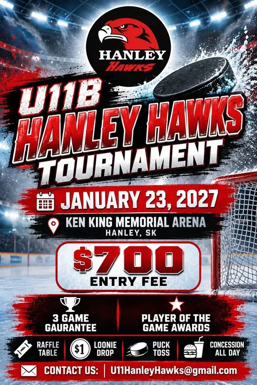 Poster for U11B Hanley Hawks Tournament