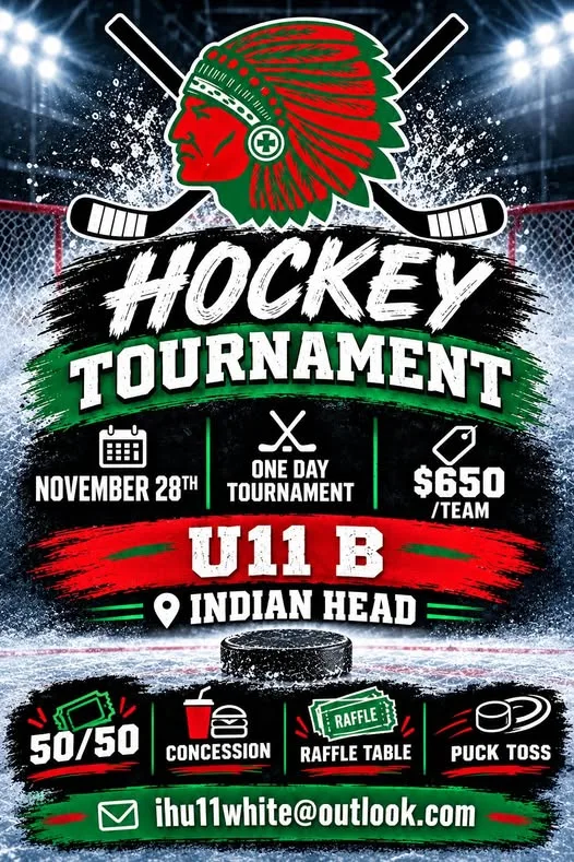 Poster for Indian Head U11 Hockey Tournament