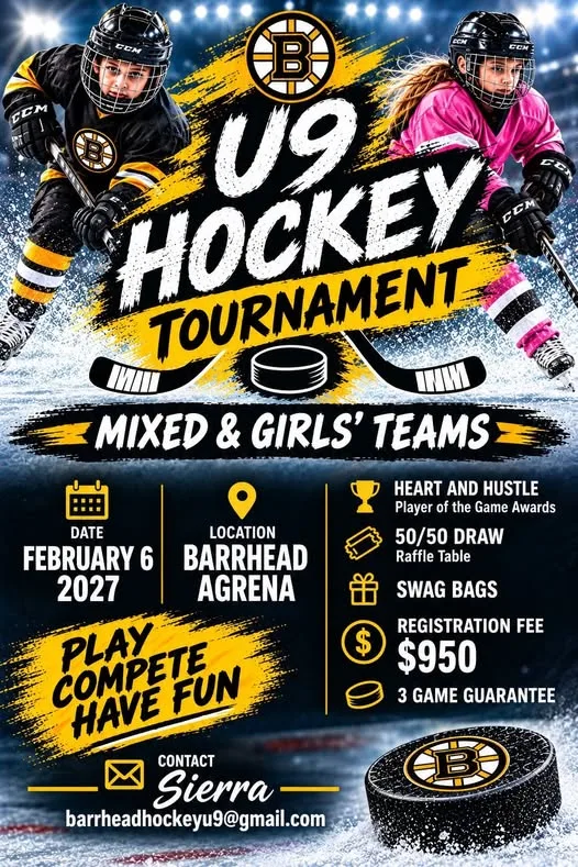 Poster for U9 Hockey Tournament