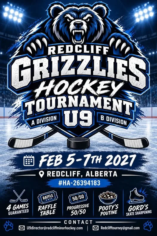 Poster for Redcliff Minor Hockey U9 Tournament