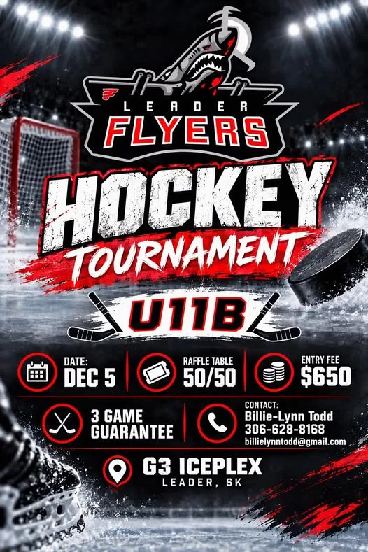 Poster for Leader Flyers Hockey Tournament