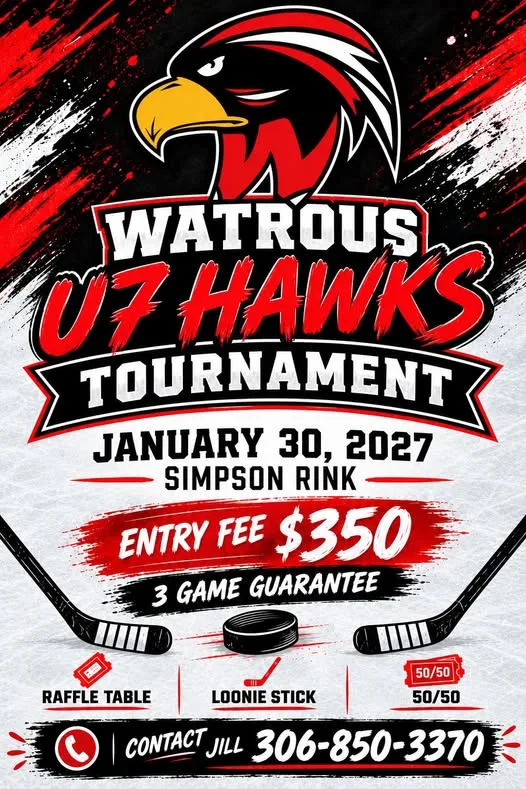 Poster for Watrous U7 Hawks Tournament