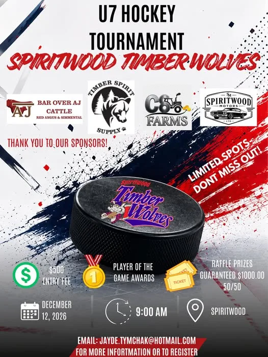 Poster for Spiritwood Timber Wolves U7 tournament