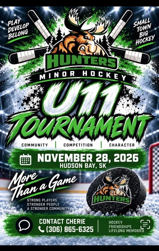 Poster for Hunters Minor Hockey U11 Tournament