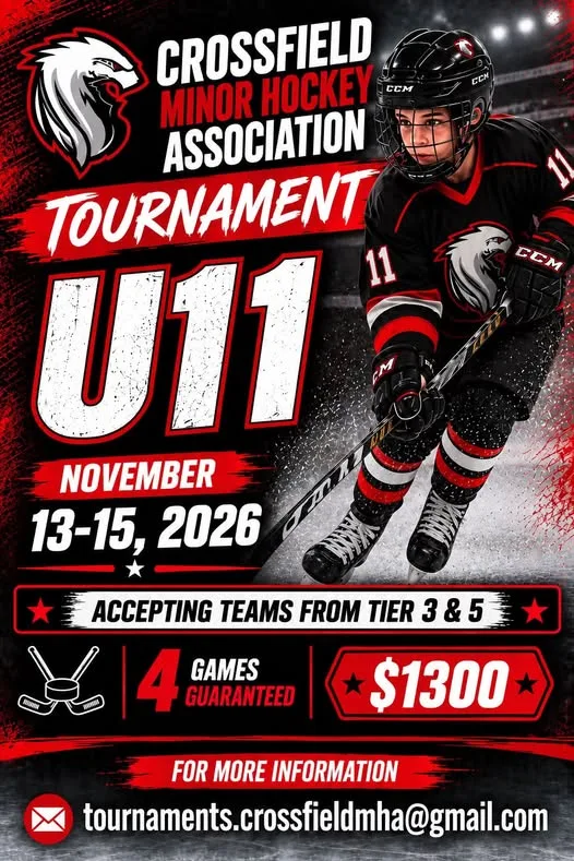 Poster for CROSSFIELD MINOR HOCKEY ASSOCIATION TOURNAMENT