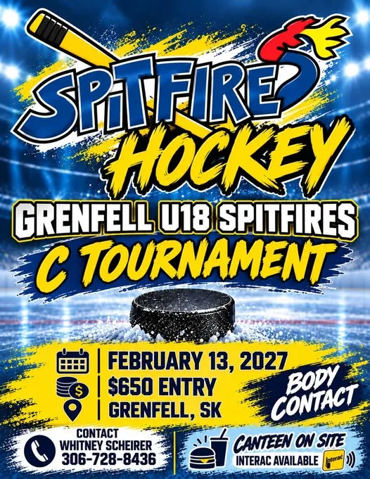 Poster for Spitfire Hockey Grenfell U18 Spitfires C Tournament