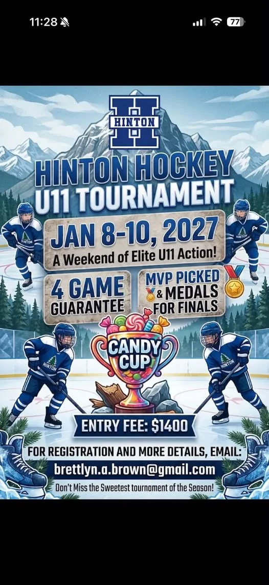 Poster for Hinton Hockey U11 Tournament
