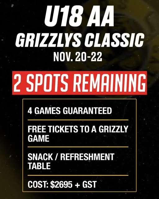 Poster for U18AA Grizzlys Classic