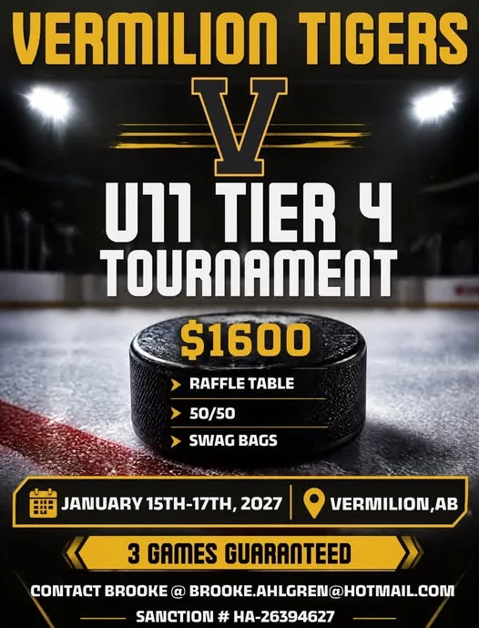Poster for Vermilion Tigers U11 Tier 4 Tournament