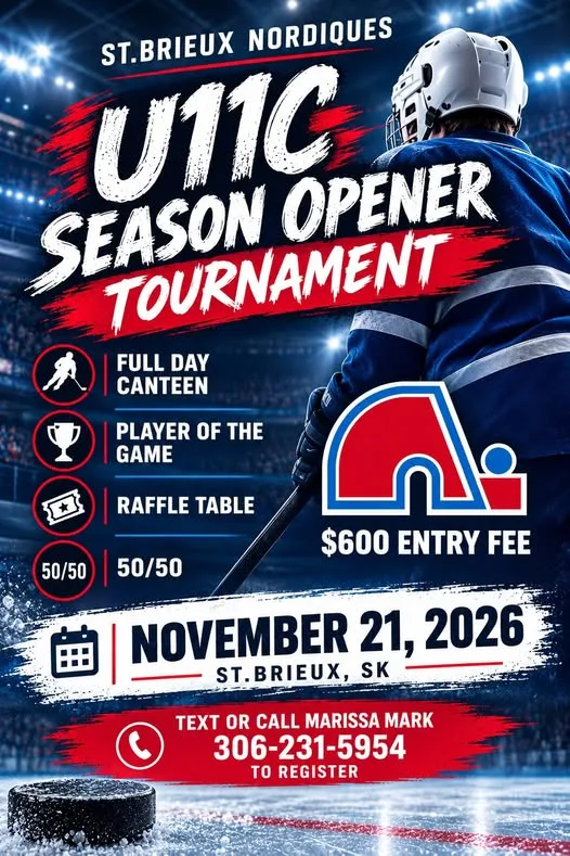 Poster for ST.BRIEUX NORDIQUES U11C SEASON OPENER TOURNAMENT