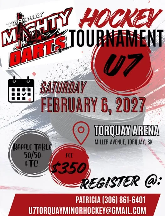 Poster for Torquay Mighty Darts Hockey Tournament