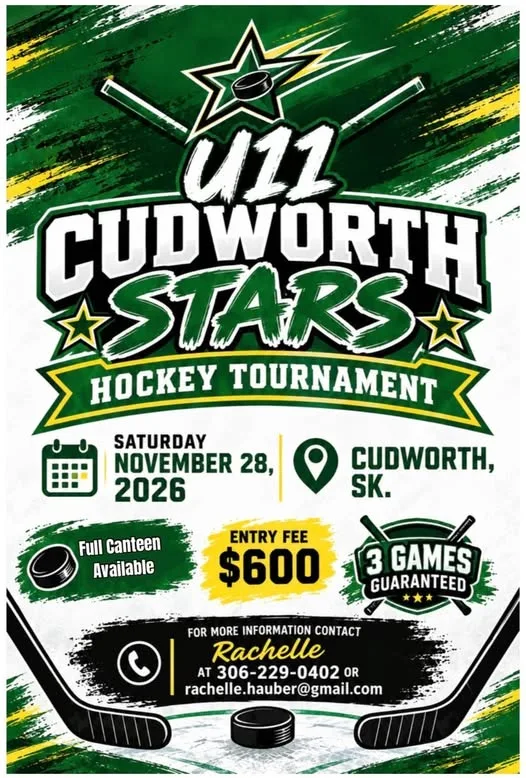 Poster for Cudworth Stars Hockey Tournament