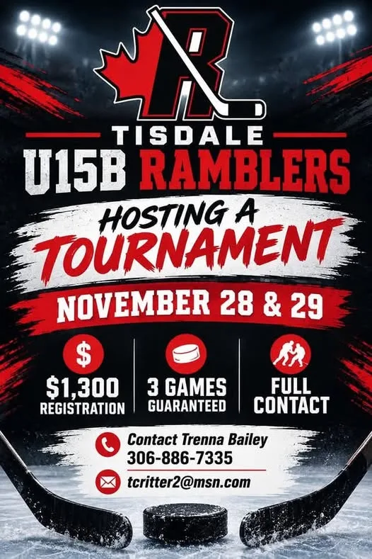 Poster for Tisdale U15B Ramblers Tournament