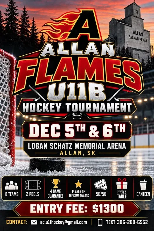 Poster for Allan Flames U11B Hockey Tournament