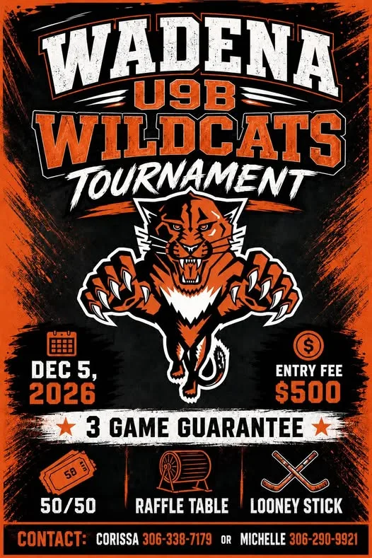Poster for WADENA U9B WILDCATS TOURNAMENT