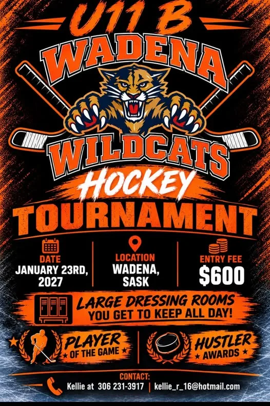 Poster for Wadena Wildcats Hockey Tournament