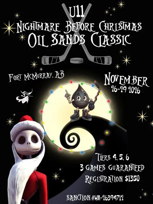 Poster for U11 Nightmare Before Christmas Oil Sands Classic