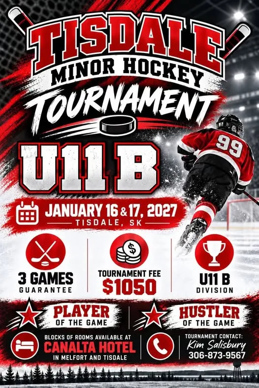 Poster for Tisdale Minor Hockey Tournament