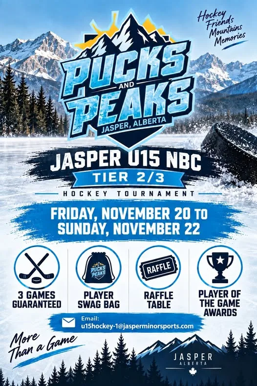 Poster for Jasper U15 NBC Pucks and Peaks Tournament