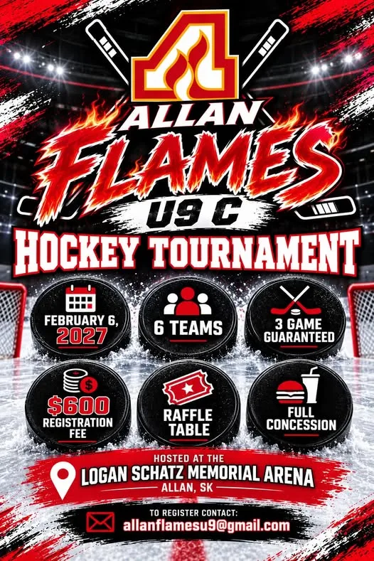 Poster for Allan Flames U9 C Hockey Tournament