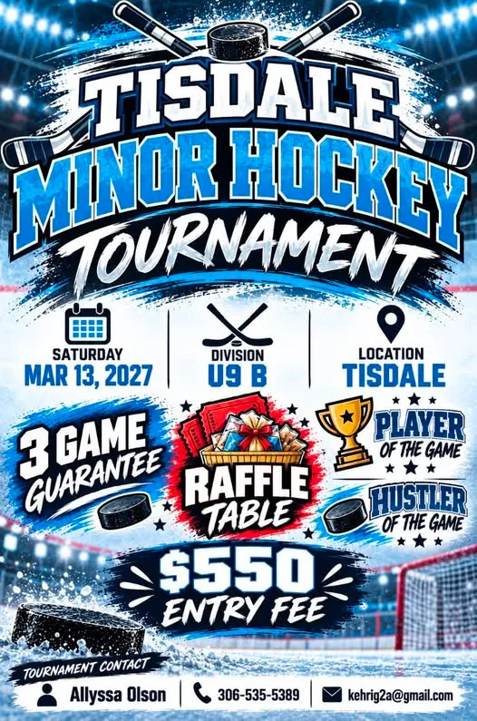 Poster for Tisdale Minor Hockey Tournament