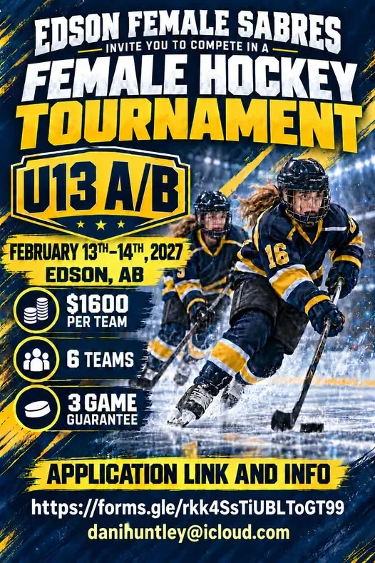 Poster for Edson Female Sabres Female Hockey Tournament