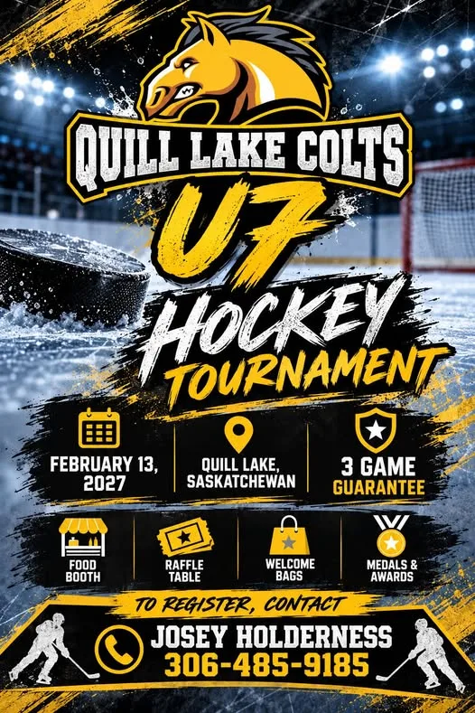 Poster for Quill Lake Colts U7 Hockey Tournament