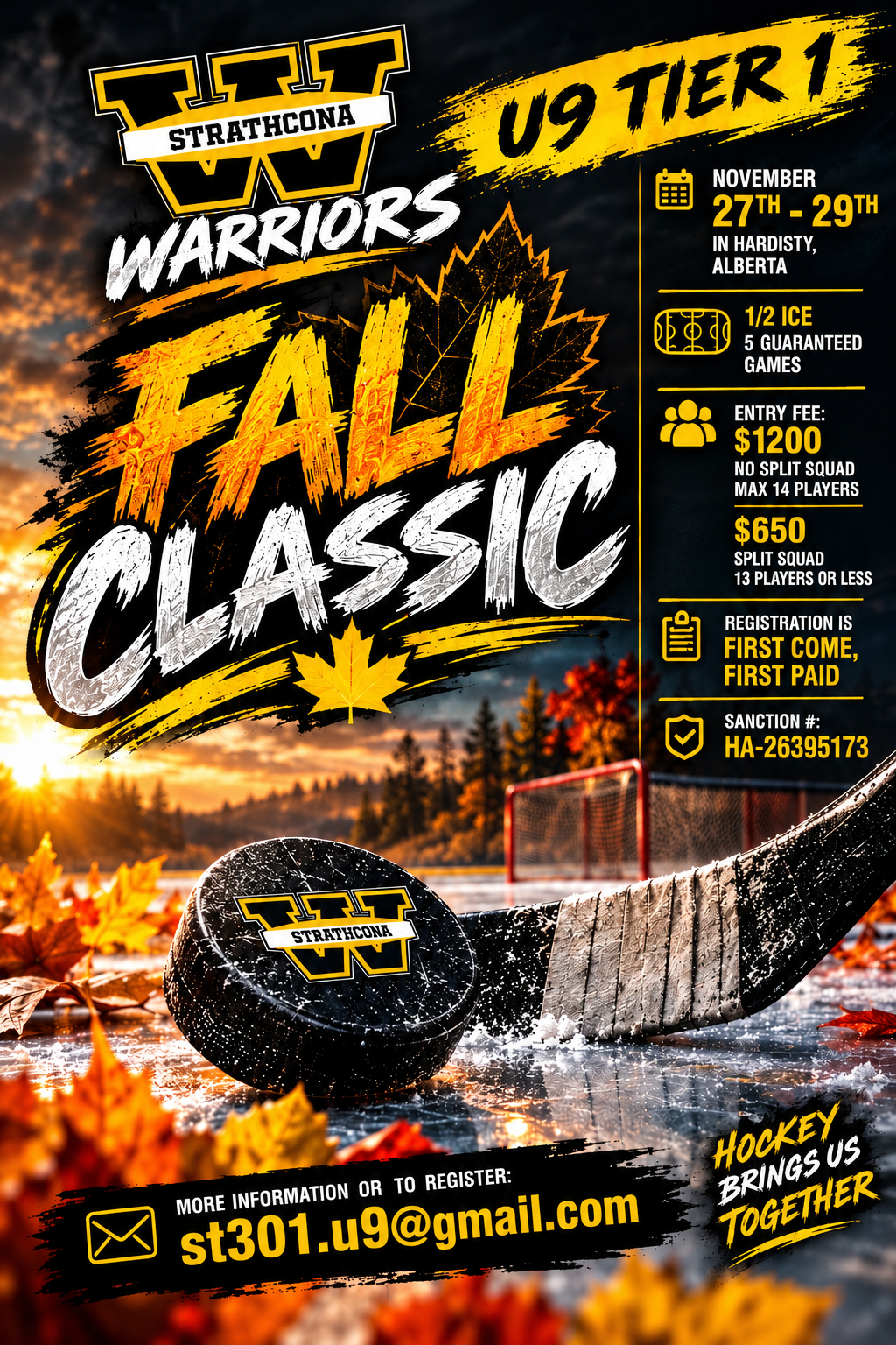 Poster for U9 Tier 1 Fall Classic